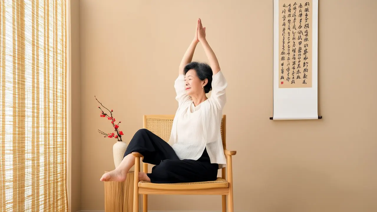 5 esercizi di allungamento a casa per alleviare la rigidità del corpo: yoga sulla sedia per principianti e movimenti di medicina tradizionale cinese