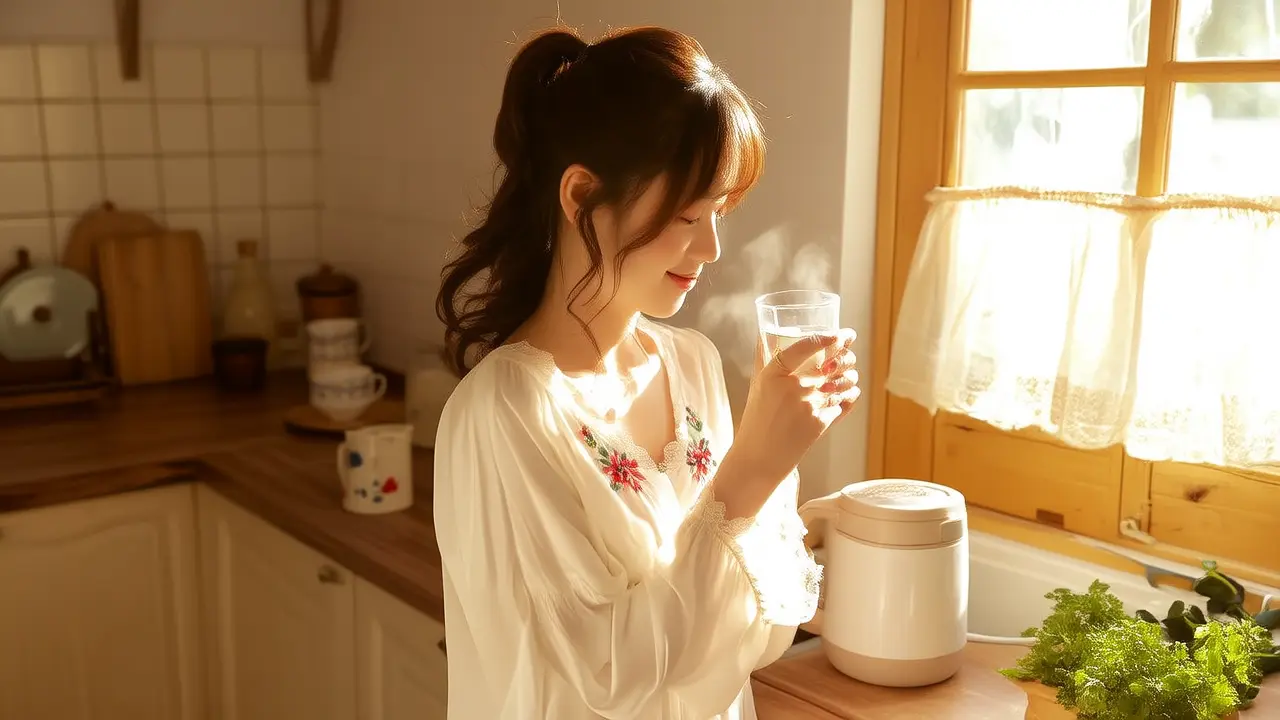 One of the 5 Natural Anti-Aging Care Tips: Drinking a Glass of Warm Water Upon Waking Up to Start a Young Day