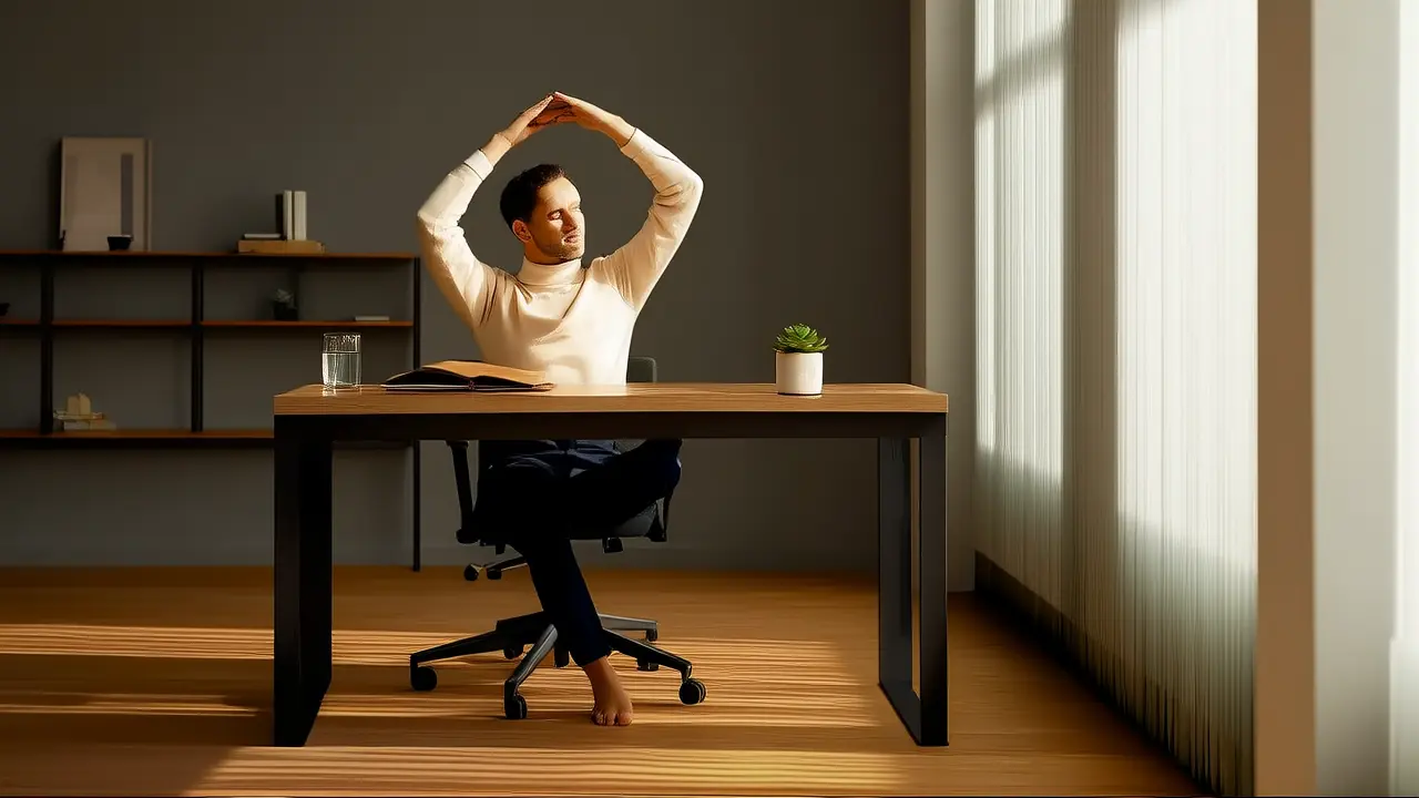 Relieve stiffness from prolonged sitting: A micro-workout during a water break