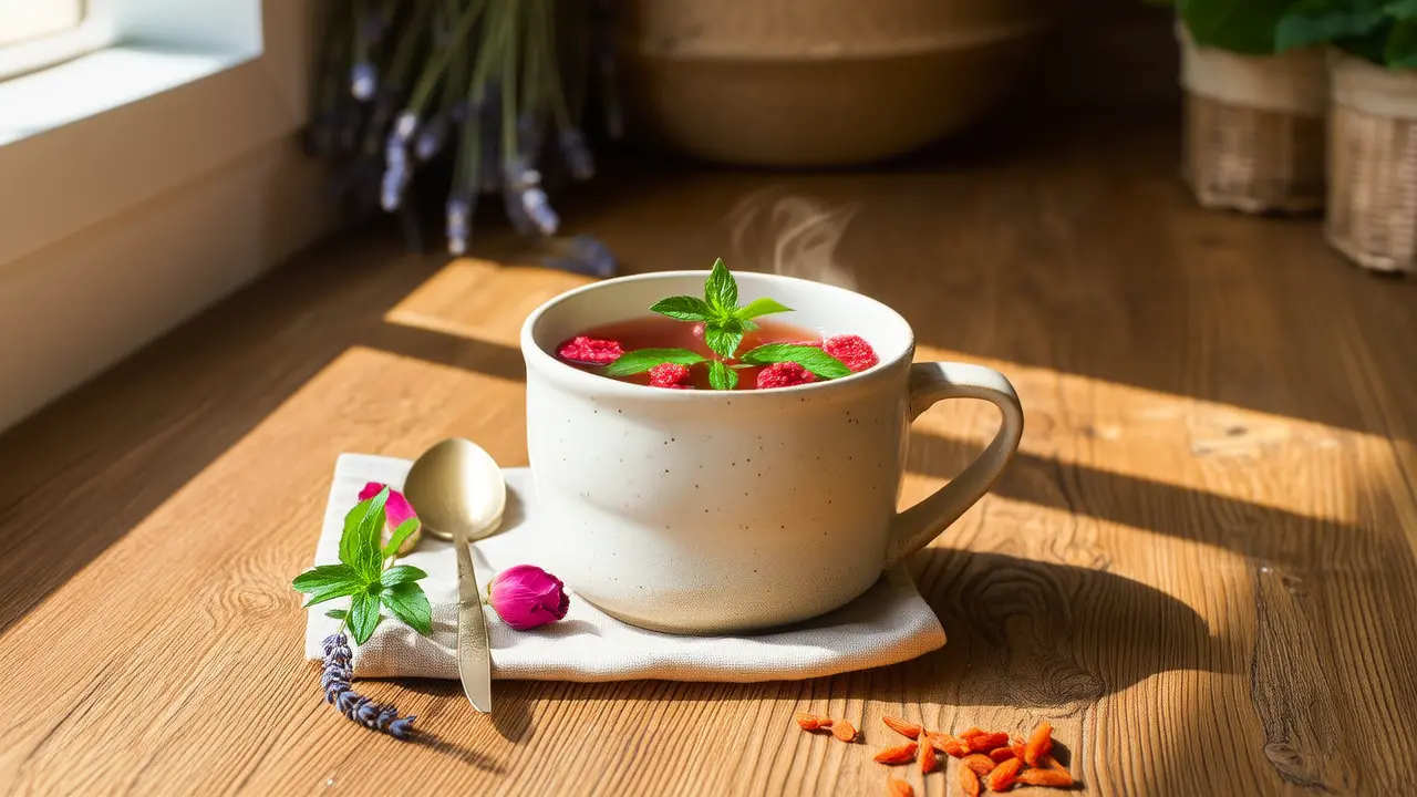 Mild Detox Herbal Tea: Rose Goji Mint Formula, a Good Choice for Daily Health Care