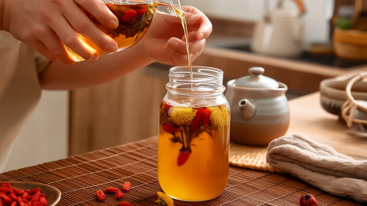 Fermented Food Regulation: Gentle Detox Tip - Daily Cup of Warm Kombucha Chrysanthemum Drink