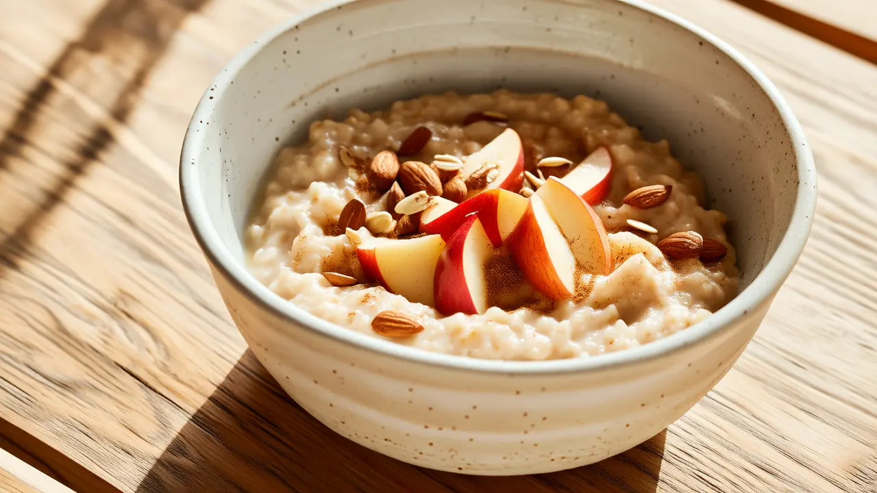 Low-fat diet weight loss tip: a warm cinnamon apple oatmeal porridge, easily bid farewell to hunger