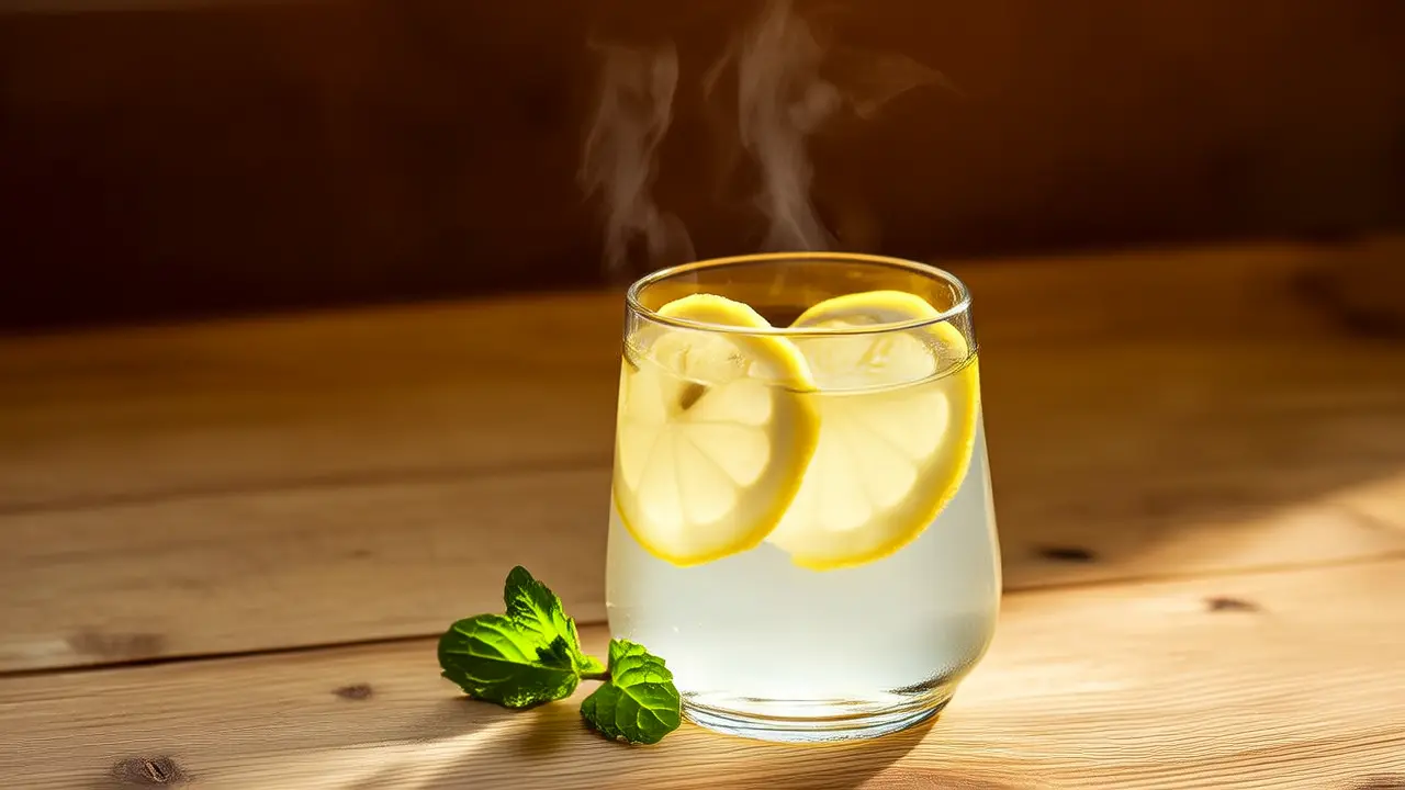 Minimalist Detox: A Glass of Warm Water with Lemon, a Daily Habit for Soothing and Cleansing