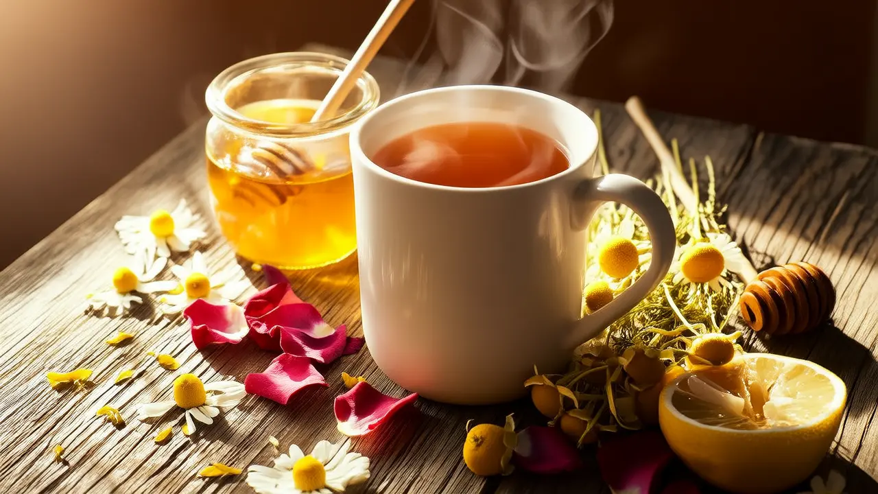 Infusão de ervas para aliviar o estresse: método natural de relaxamento, quente e reconfortante