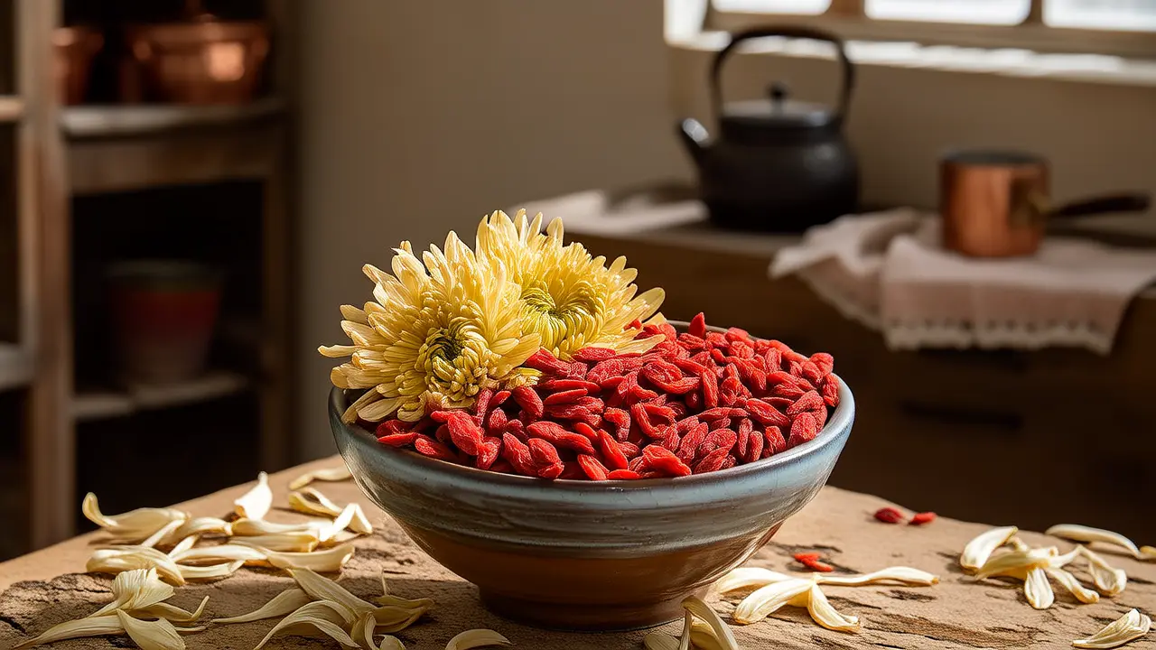 Chrysanthemum and Goji Berry Remedy: A Warm Drink to Alleviate Dry Eyes, a Gentle Secret for Eye Care