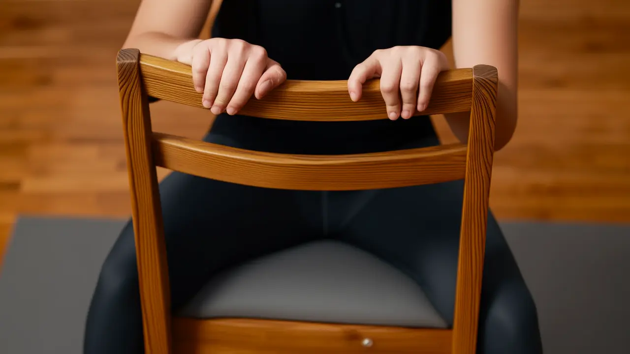Home Core Training: A Simple Chair Yoga Tip to Relieve Back and Waist Pain