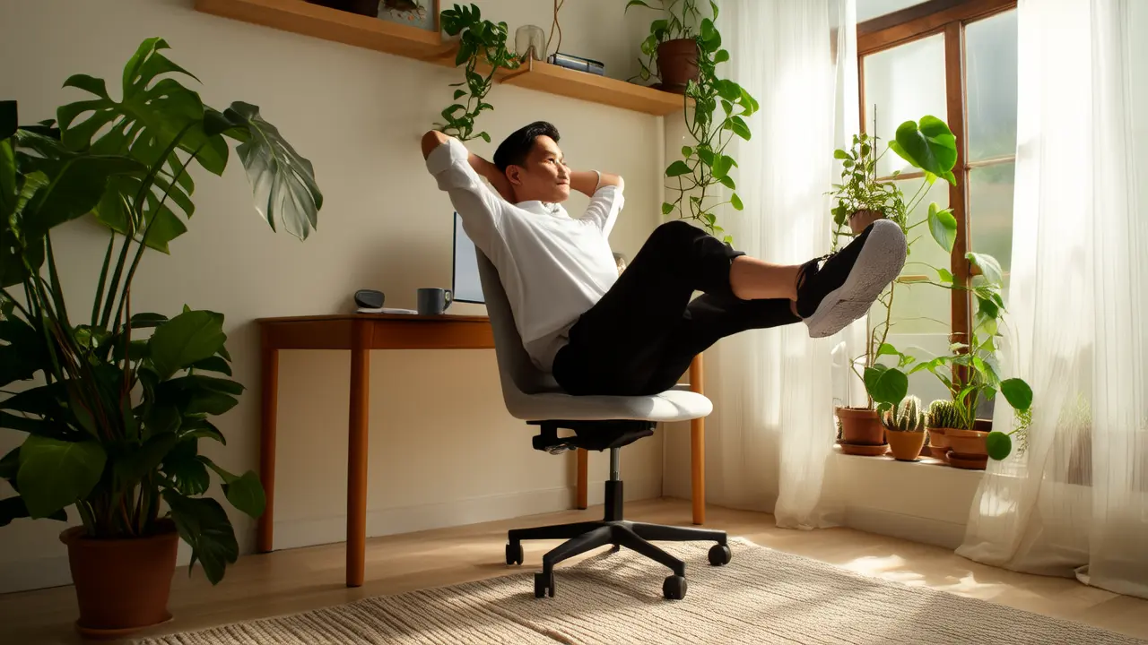 Back and waist pain after long sitting? Try this chair twist stretch, it's super simple to activate your muscles and bones