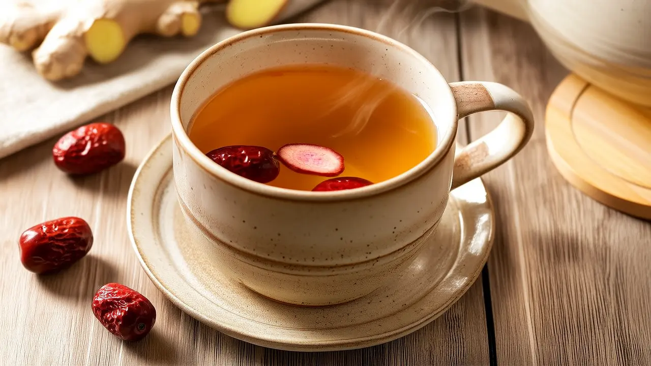 A cup of ginger and red date tea, a daily secret to gently balance hormones