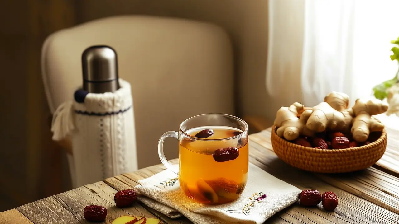 Gentle Pelvic Care Starts with Warming the Abdomen: A Cup of Ginger and Jujube Tea for Gentle Uterine Care
