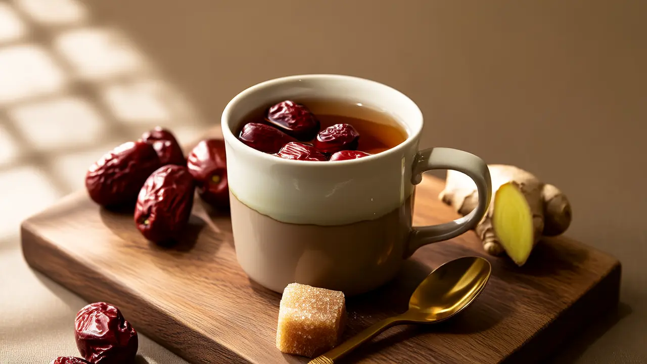 Hormone-balancing dietary tips for women's anti-aging: drinking red date ginger tea regularly to warm the uterus and nourish energy