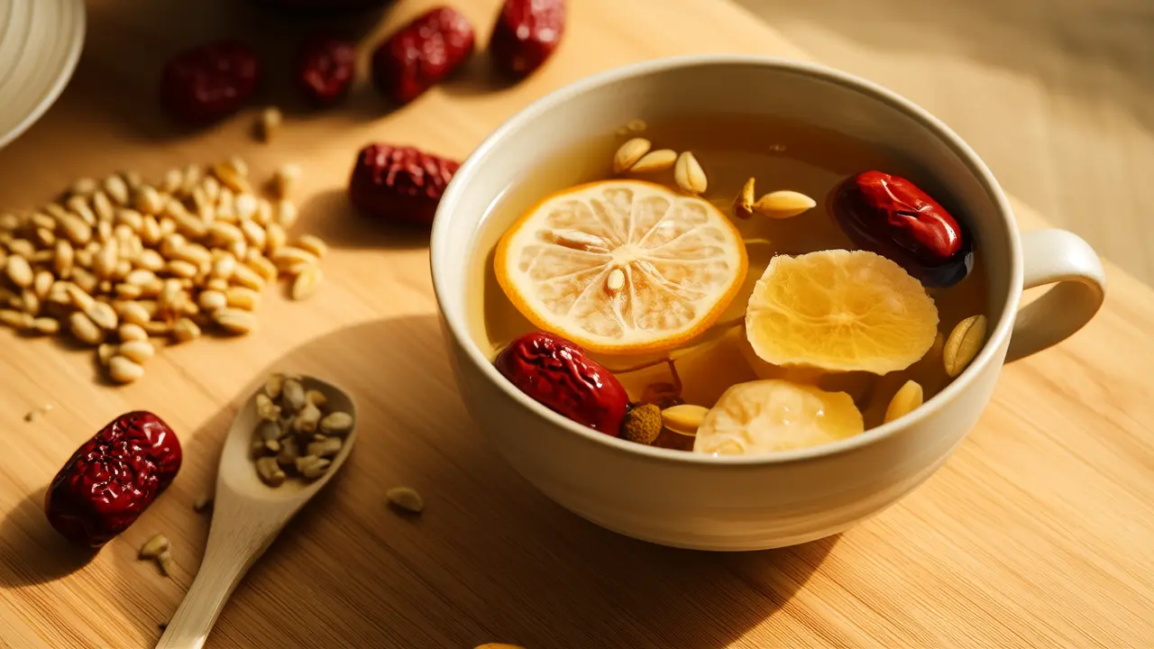 Light diet to cleanse the body, awaken a sense of lightness—just one cup of herbal tea for liver soothing and dampness removal
