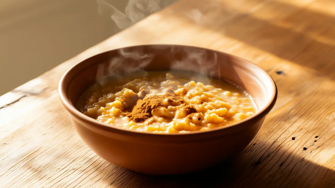 Dica para aliviar desconfortos gastrointestinais: reduza o consumo de alimentos picantes e experimente o mingau de aveia e abóbora suave