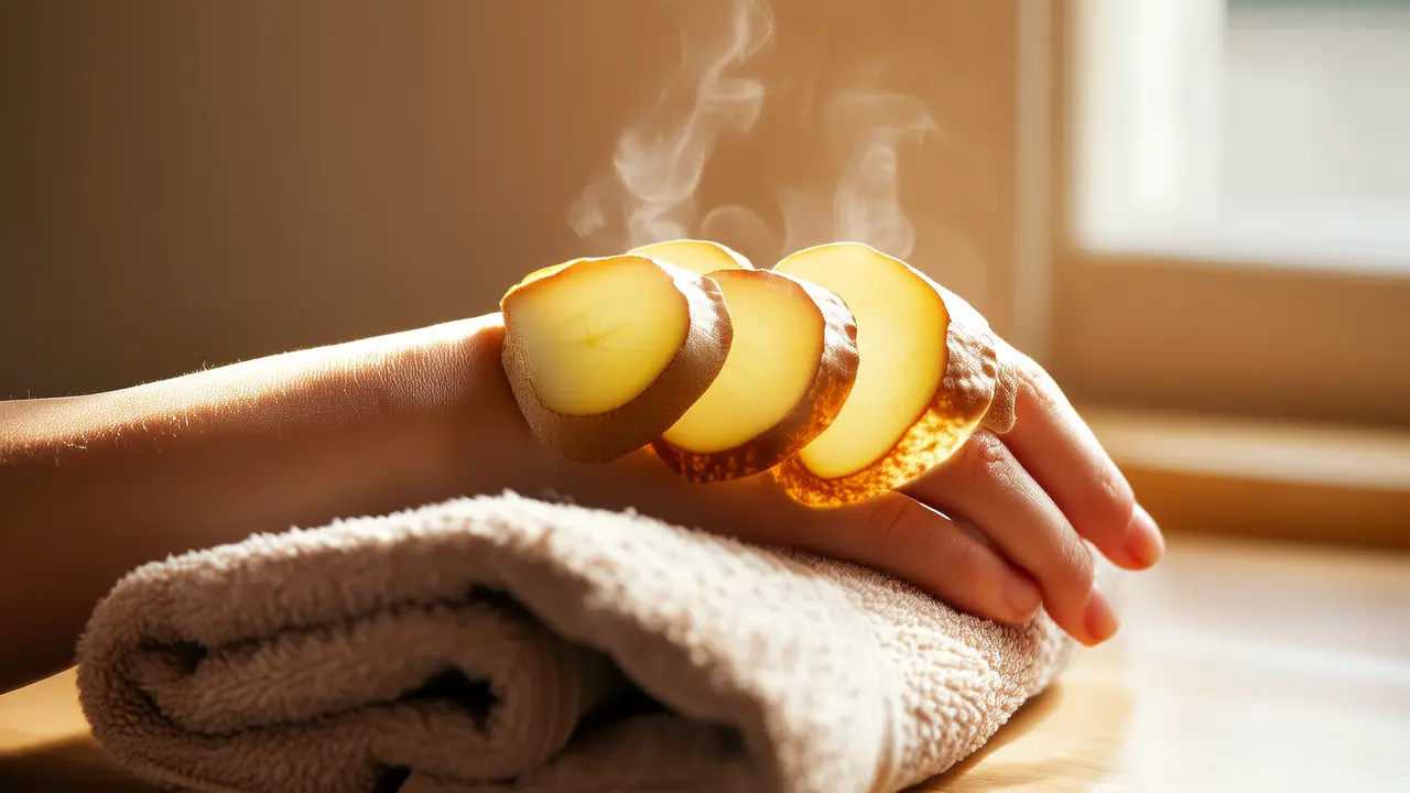 Home remedy for mouse hand: Ginger slice heat therapy for relief, simple and comfortable