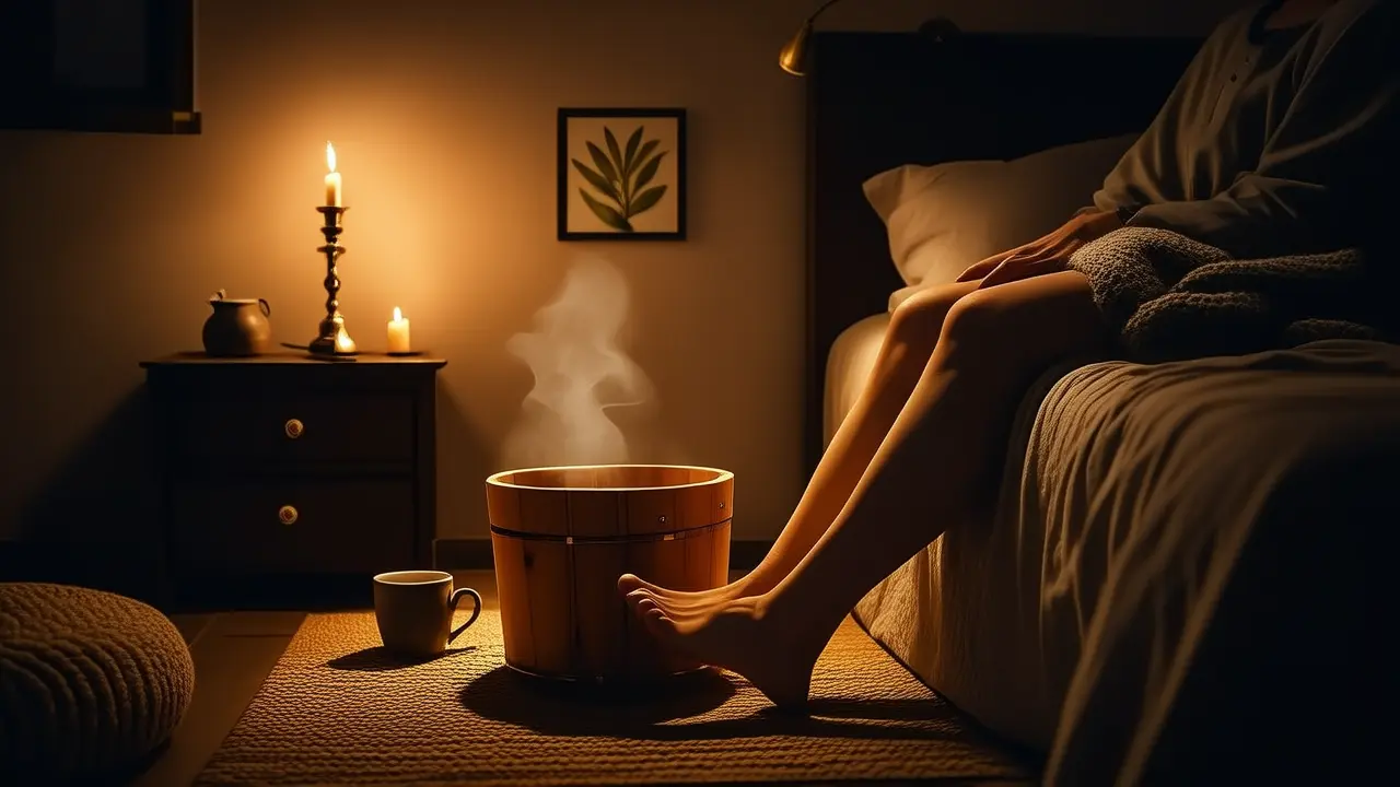 Soaking feet before bedtime to relieve stress and promote good sleep: A simple relaxation technique