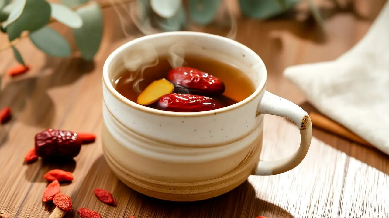 Cuidado antiinflamatorio suave, revitalización de la energía joven: bebe una taza de té de jujuba y jengibre caliente cada día