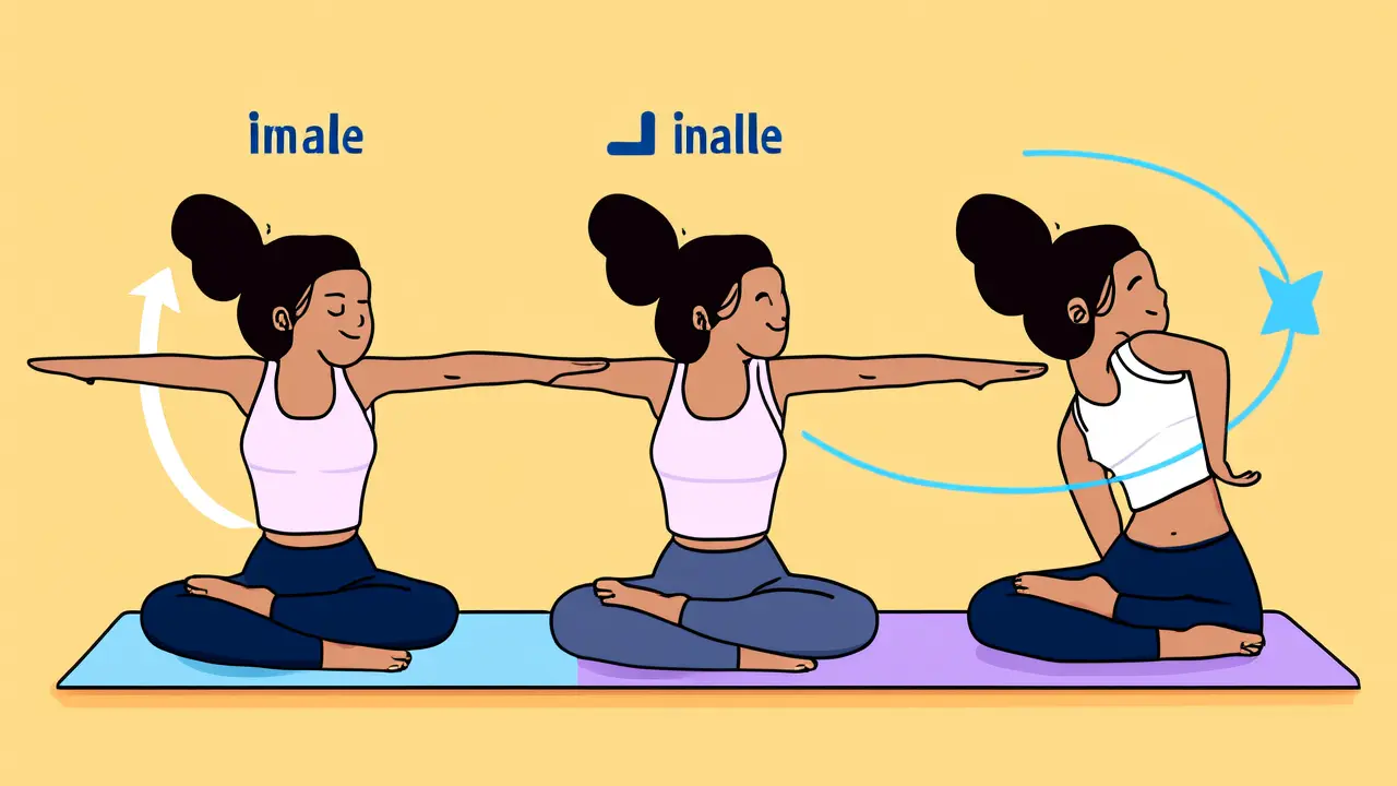 Dica simples para relaxar as costas em casa: a suave rotação na cadeira, muito fácil de aliviar as articulações