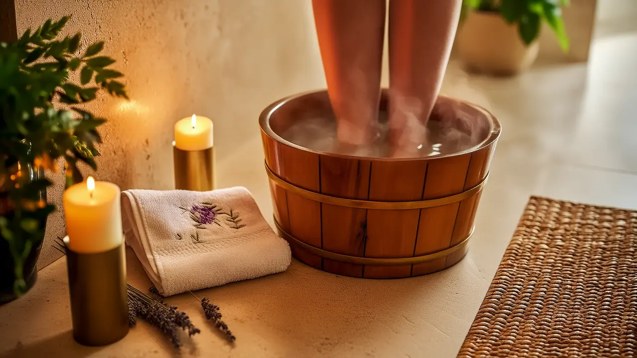 Foot care tip: Soaking your feet in warm water before bedtime, a simple healthy habit