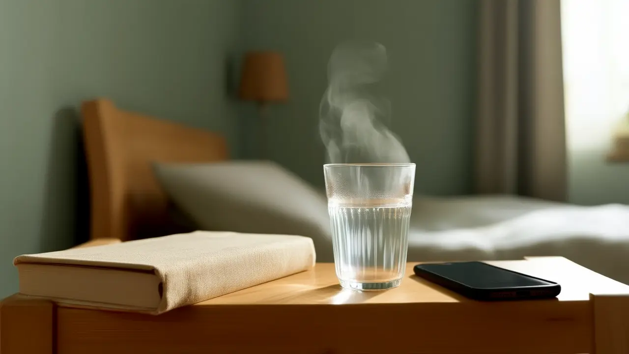 Método diário de alívio contra o desgaste eletrônico: relaxamento ocular de 5 minutos antes de dormir mais um copo de água quente