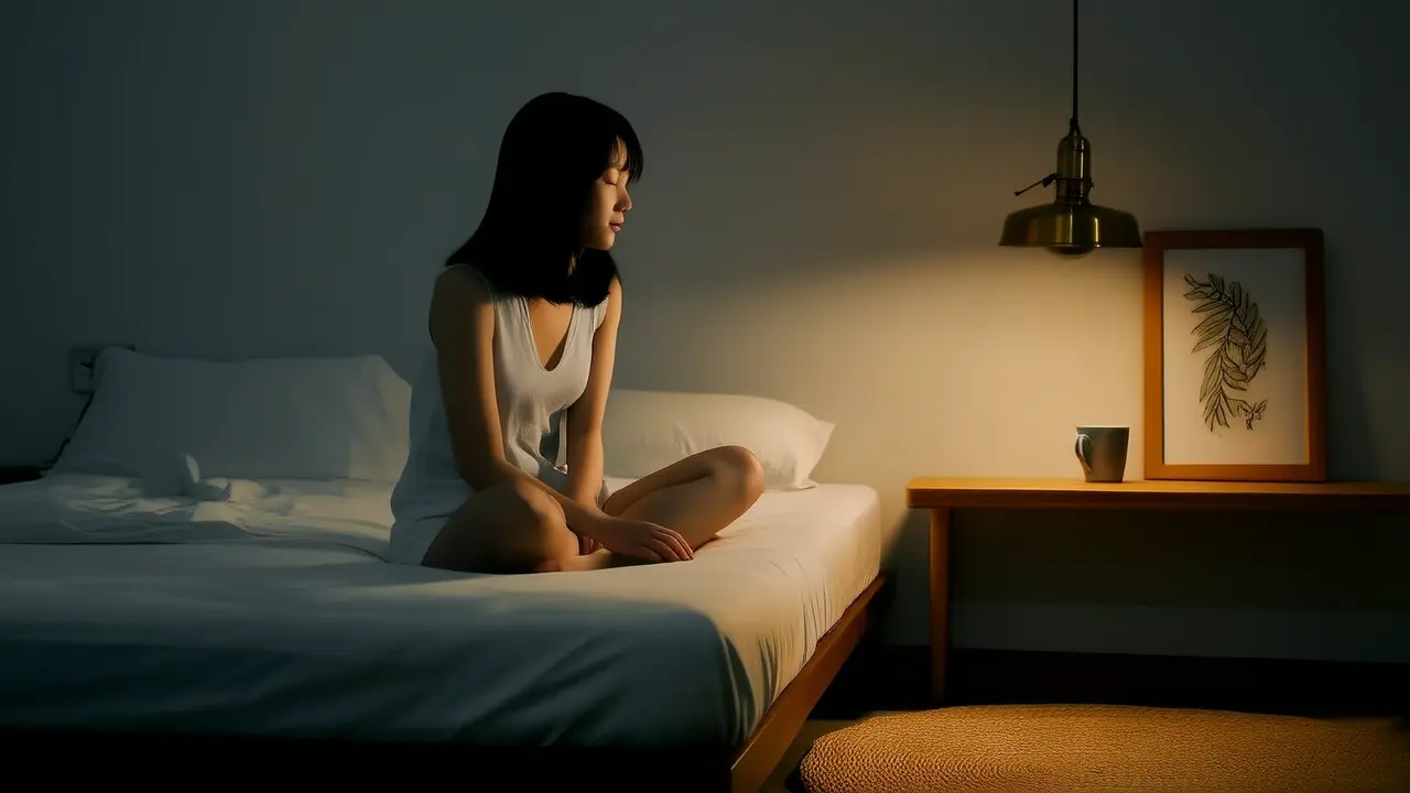 5-minute mindful breathing before bed, easily relax your body and mind for a good night's sleep