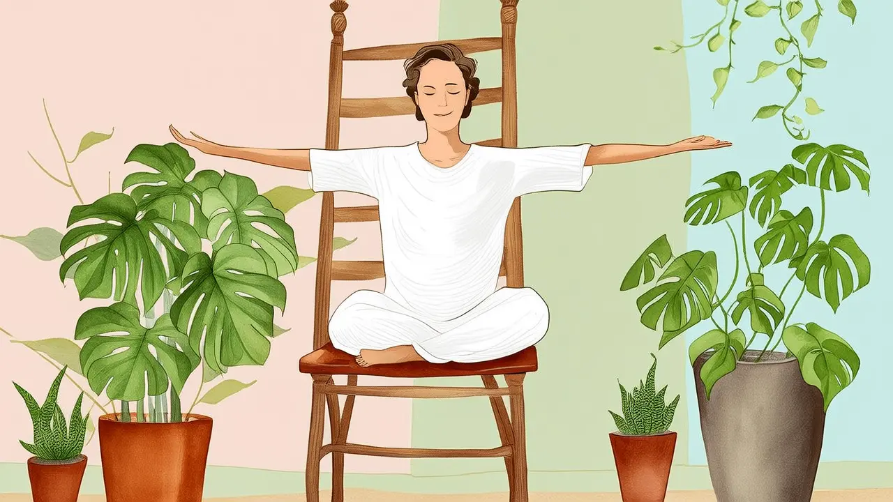 Chair Yoga in 5 Minutes: Easily Relieve Shoulder and Neck Tension, Activate Your Body